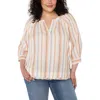 Liverpool Los Angeles Split Neck Top In Multi