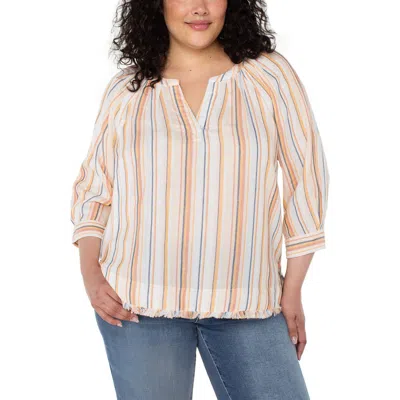 Liverpool Los Angeles Split Neck Top In Multi
