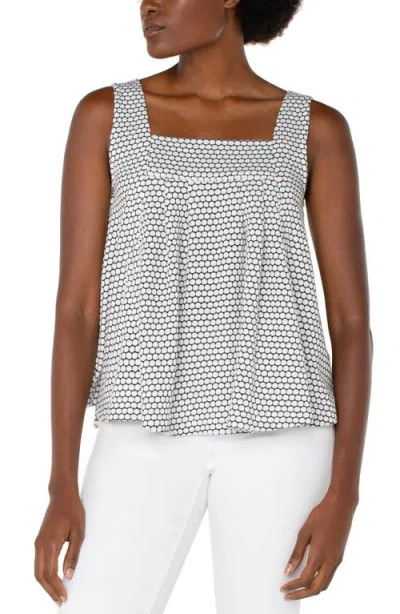 Liverpool Los Angeles Square Neck Sleeveless Jacquard Top In Gray