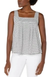 Liverpool Los Angeles Square Neck Sleeveless Jacquard Top In Black/white Geo