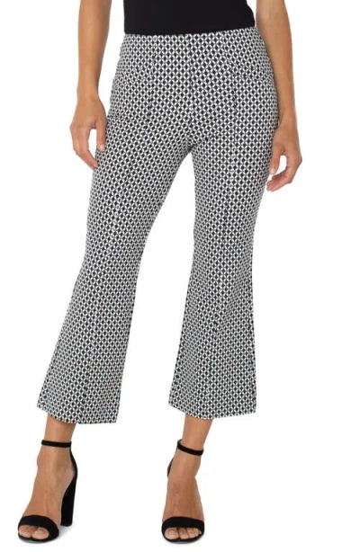 Liverpool Los Angeles Stella Geo Print Pull-on Kick Flare Knit Pants In Black,white Batik