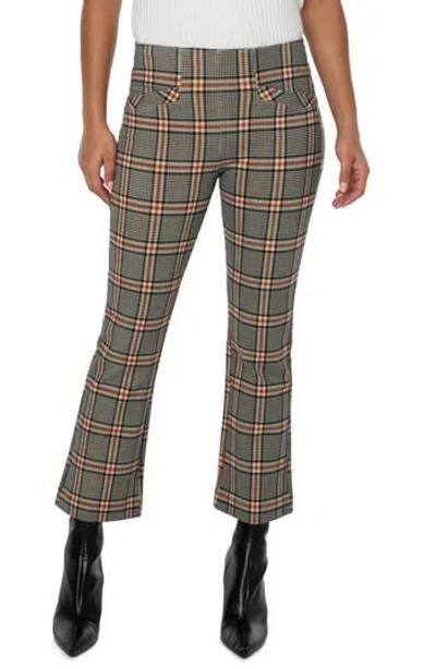 Liverpool Los Angeles Stella Tartan Plaid Pull-on Kick Flare Pants In Bk/cinn Trt Pld