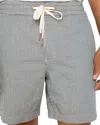 Liverpool Los Angeles Stripe Drawstring Shorts In Gray