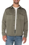 Liverpool Los Angeles Stretch Cotton Blend Overshirt In Pewter Green