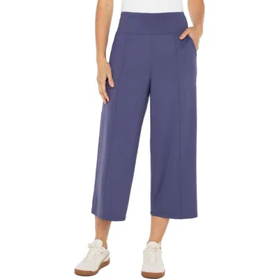 Liverpool Los Angeles Stretch Nylon Crop Wide Leg Pants In Blue