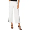 Liverpool Los Angeles Stride Braided Stripe Frayed High Waist Crop Wide Leg Jeans In Bright White
