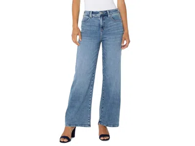 Liverpool Los Angeles Stride High Rise Wide Leg Jean 30in Inseam Women's Jeans Carbon Canyon: 6 30 In Blue