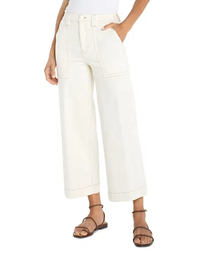Liverpool Los Angeles Stride High Rise Wide Leg Jeans In Seaside Dunes In White