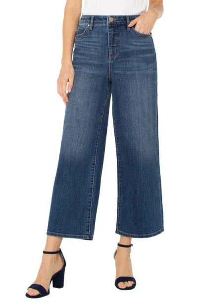 Liverpool Los Angeles Stride High Waist Crop Wide Leg Jeans In Blue