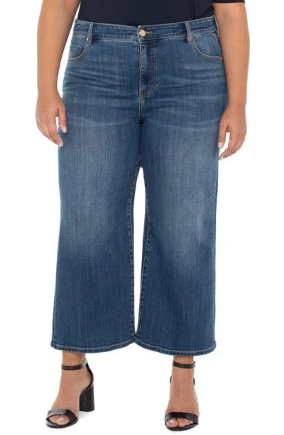 Liverpool Los Angeles Stride High Waist Crop Wide Leg Jeans In Blue