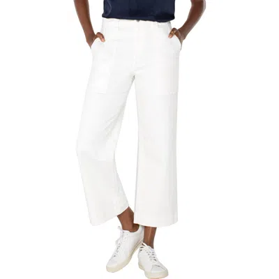 Liverpool Los Angeles Stride Patch Pocket Super High Waist Crop Wide Leg Jeans In Bone White