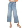 Liverpool Los Angeles Stride Raw Hem High Waist Crop Wide Leg Jeans In Weir Canyon