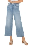 Liverpool Los Angeles Stride Raw Hem High Waist Crop Wide Leg Jeans In Weir Canyon