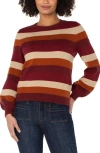 Liverpool Los Angeles Stripe Crewneck Sweater In Multi