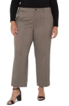 Liverpool Los Angeles Stripe Crop Wide Leg Pants In Brown