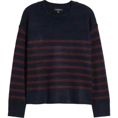 Liverpool Los Angeles Stripe Drop Shoulder Sweater In Blue