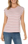 Liverpool Los Angeles Stripe Muscle Tee In Pink