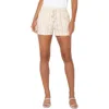 Liverpool Los Angeles Stripe Pull-on Linen Blend Shorts In Brown