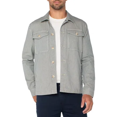 LIVERPOOL LOS ANGELES LIVERPOOL LOS ANGELES STRIPE STRETCH COTTON SHIRT JACKET