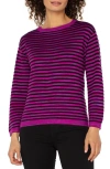 Liverpool Los Angeles Stripe Sweater In Purple