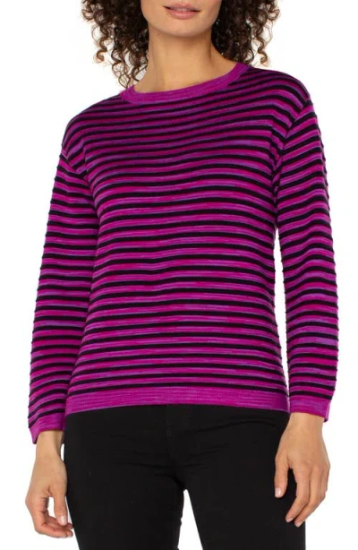 Liverpool Los Angeles Stripe Sweater In Purple