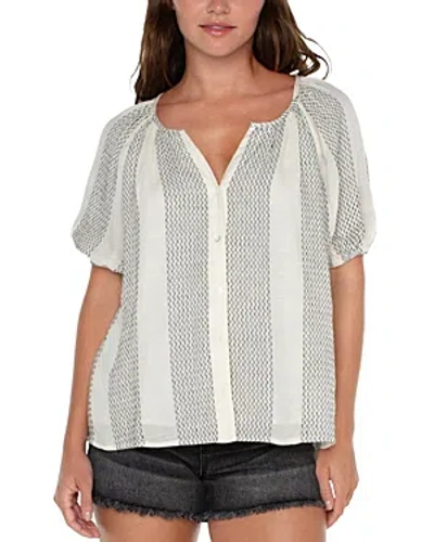 LIVERPOOL LOS ANGELES STRIPED BUTTON FRONT TOP