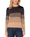 Liverpool Los Angeles Striped Colorblocked Sweater In Neutral