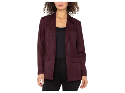 Liverpool Los Angeles Sueded Scuba Knit Boyfriend Blazer In Burgundy