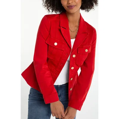 Liverpool Los Angeles Tab Detail Peplum Jacket In Red