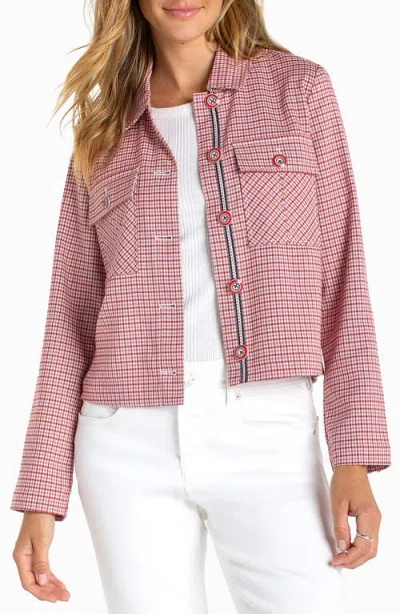 Liverpool Los Angeles Tattersall Plaid Jacket In Pink
