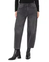 Liverpool Los Angeles The Barrel Mid Rise Cropped Barrel Leg Jeans In Ackelson In Black