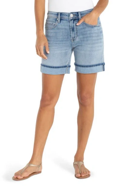 Liverpool Los Angeles The Keeper Mid Thigh Denim Shorts In Blue