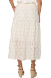 Liverpool Los Angeles Tiered Cotton Eyelet Maxi Skirt In Vanilla Eyelet