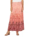 Liverpool Los Angeles Tiered Woven Maxi Skirt In Mauve Ombre