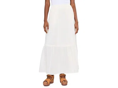 Liverpool Los Angeles Tiered Woven Pull-on Lined Maxi Skirt Women's Skirt Cream Stripe Embroidery: Xs In White
