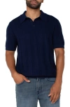 Liverpool Los Angeles Short Sleeve Polo Sweater In Navy