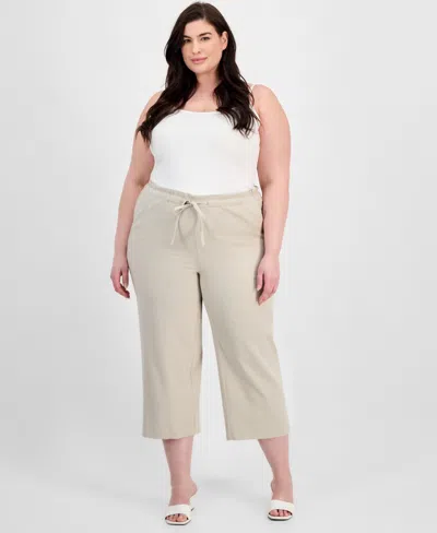 Liverpool Los Angeles Trendy Plus Size Cropped Pull-on Pants