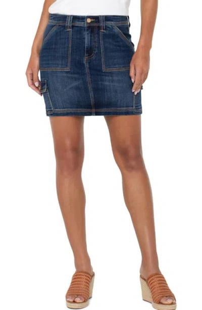 Liverpool Los Angeles Tripe Needle Denim Cargo Skirt In Nina