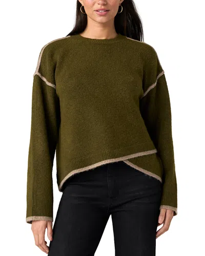 Liverpool Los Angeles Tulip Hem Crewneck Sweater In Green