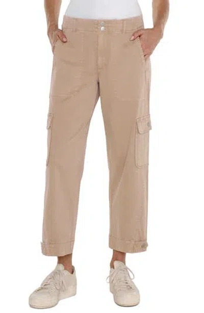 Liverpool Los Angeles Utility Stretch Twill Crop Cargo Pants In Animal Print