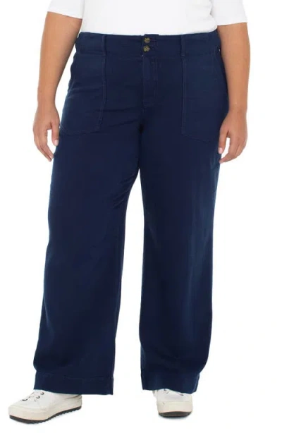 Liverpool Los Angeles Utility Wide Leg Pants In Blue