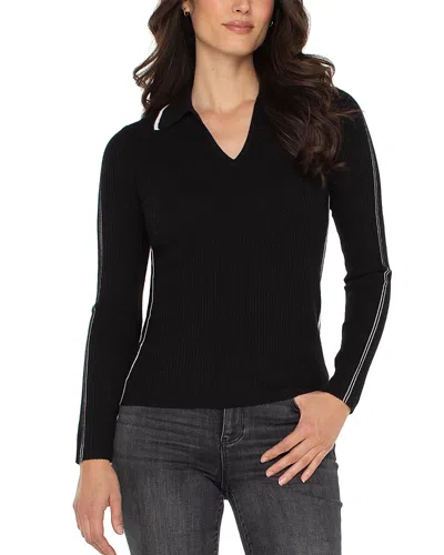 LIVERPOOL LOS ANGELES V NECK COLLARED SWEATER