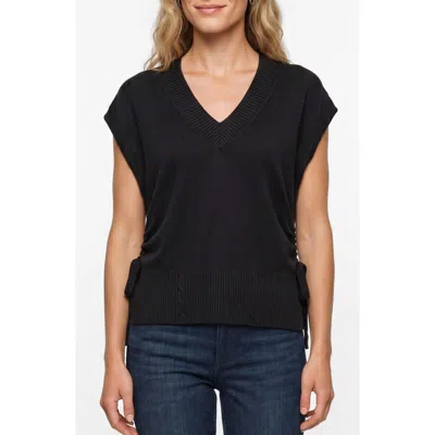 Liverpool Los Angeles V Neck Dolman Sleeve Sweater In Black