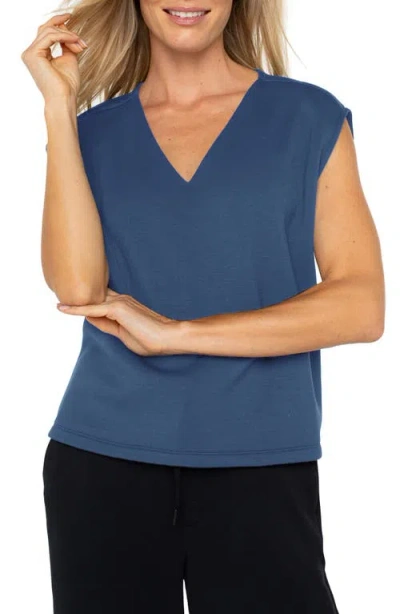 Liverpool Los Angeles V-neck Jersey Top In Prussian Blue
