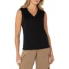 Liverpool Los Angeles V-neck Sleeveless Stretch Cotton Top In Black