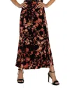Liverpool Los Angeles Velvet Pull On Maxi Skirt In Fire Opal Burnout