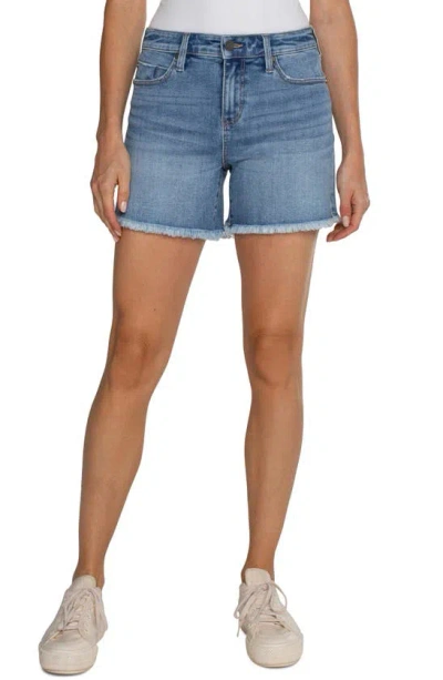 Liverpool Los Angeles Vickie Frayed Denim Shorts In Middle Town