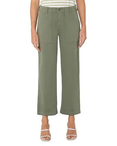 Liverpool Los Angeles Wide Leg Cargo Pants In Martini Olive