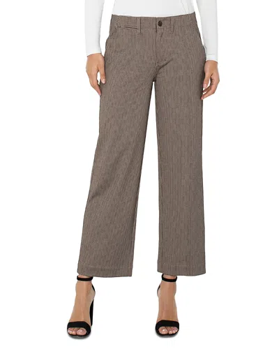 Liverpool Los Angeles Wide Leg Cropped Pants In Brown