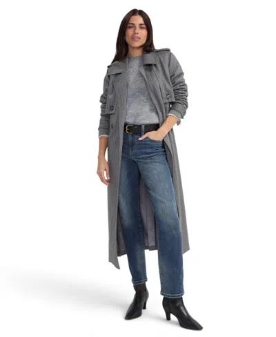 Liverpool Los Angeles Belted Maxi Trench Coat In Gray